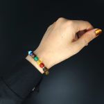 دستبند هفت چاکرا و چشم ببر زنانه کد38