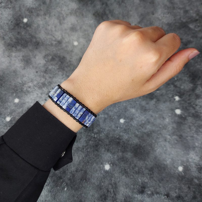 دستبند سنگ لاجورد و آنجلیت