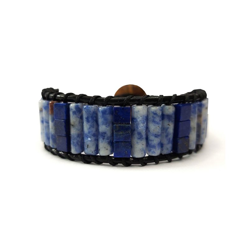 دستبند سنگ لاجورد و آنجلیت