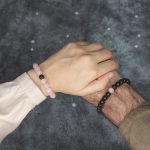 دستبند ست سنگ کوارتز صورتی