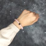دستبند ست سنگ کوارتز صورتی