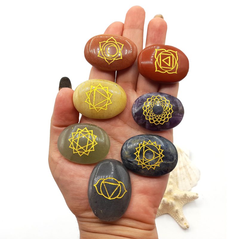 ست سنگ هفت چاکرا مدل بیضی