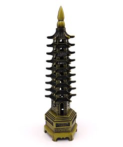 برج دانش پاگودا فنگ شویی نماد دانش و موفقیت فلزی ارتفاع 17 سانتی متر