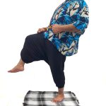 ست شلوار تبتی و پانچ آبی کد 230010