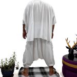 ست شلوار تبتی و پانچو سفید کد 230012