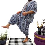 ست شلوار تبتی و پانچو فیلی کد 230013