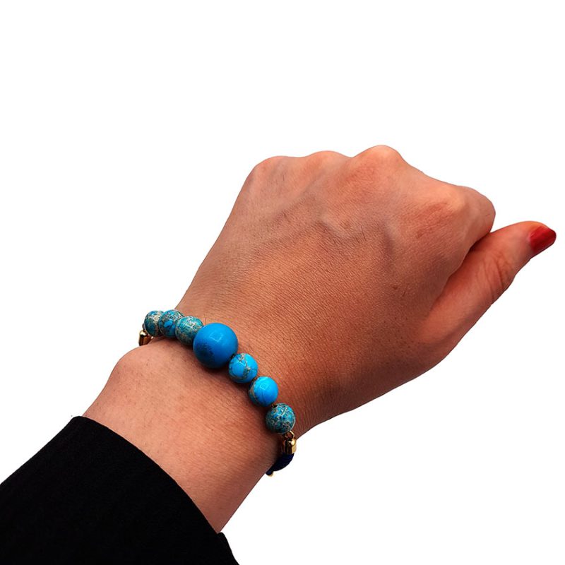دستبند سنگ فیروزه کد 310126