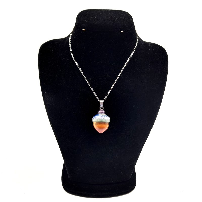 گردنبند سنگ هفت چاکرا مدل فندق کد 320076