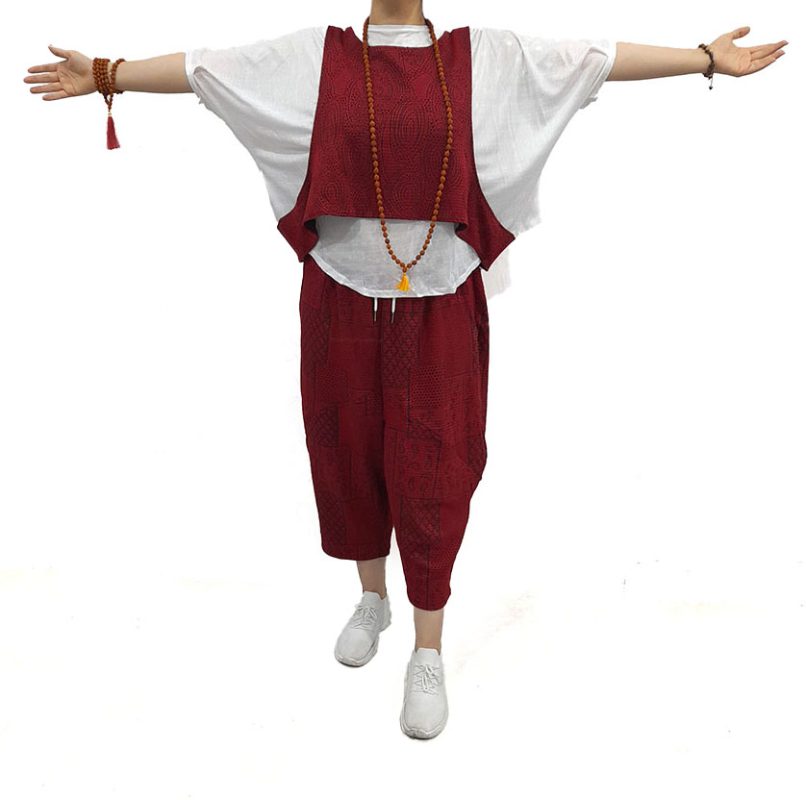 ست 3 تیکه تبتی زرشکی کد 230028