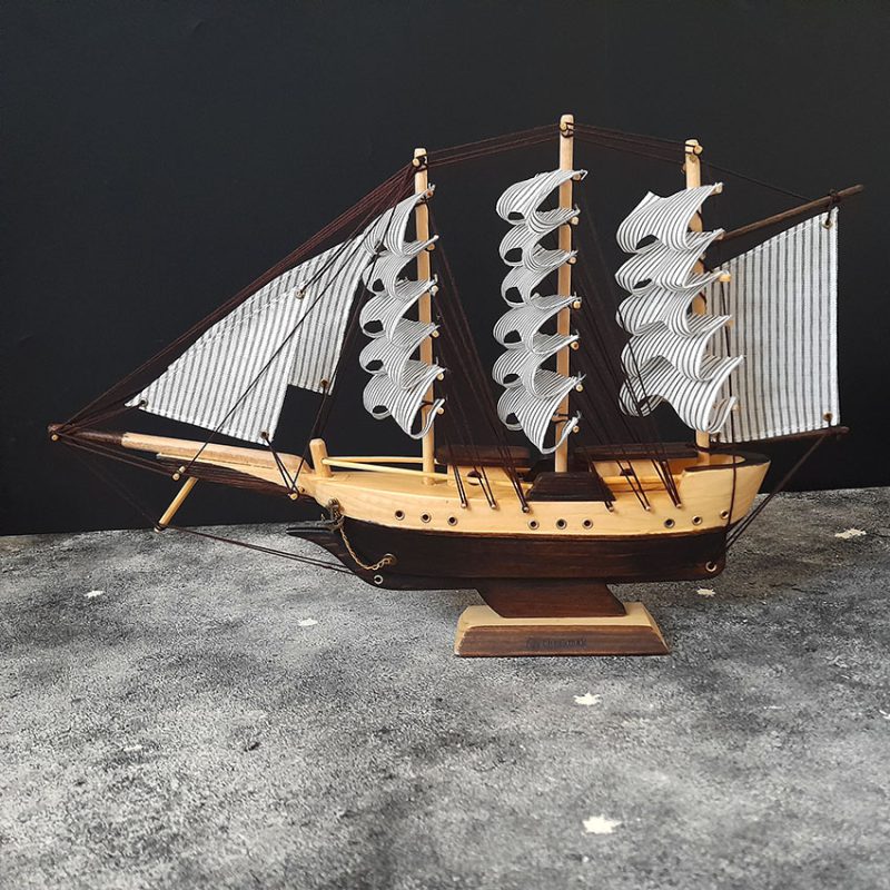 کشتی ایرانی بادبان سفید 40سانتی متر 720013