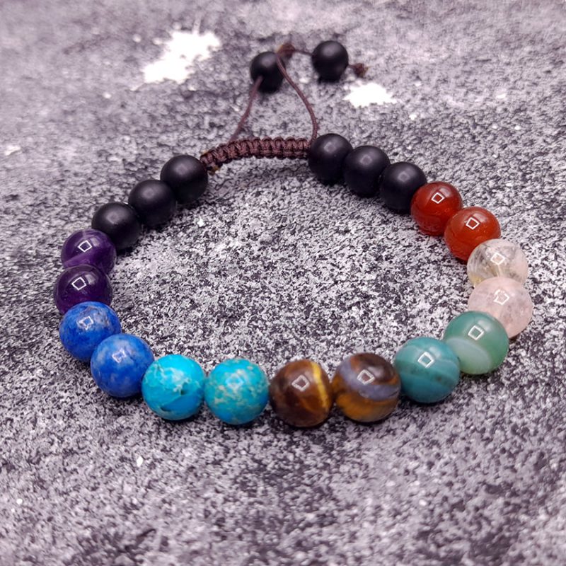 دستبند سنگ هفت چاکرا و اونیکس کد 310128