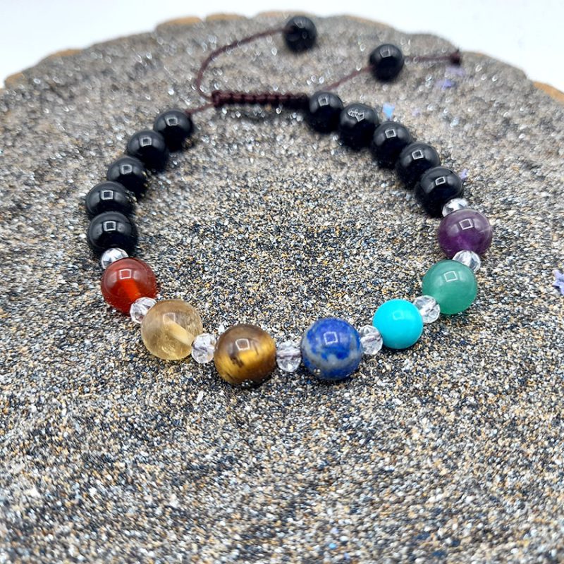 دستبند سنگ هفت چاکرا و اونیکس کد 310141