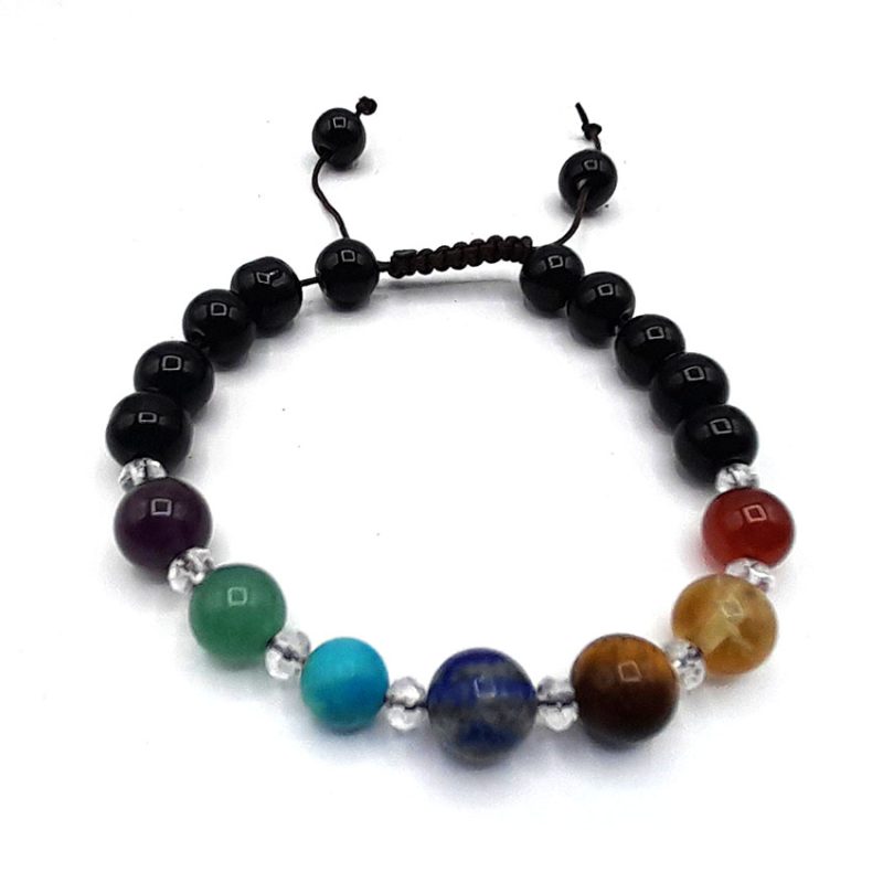 دستبند سنگ هفت چاکرا و اونیکس کد 310141