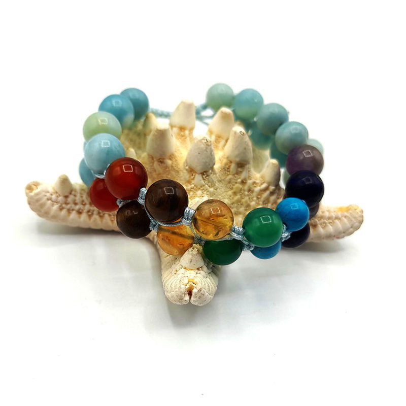 دستبند دو ردیفه اونتورین هفت چاکرا کد 310159