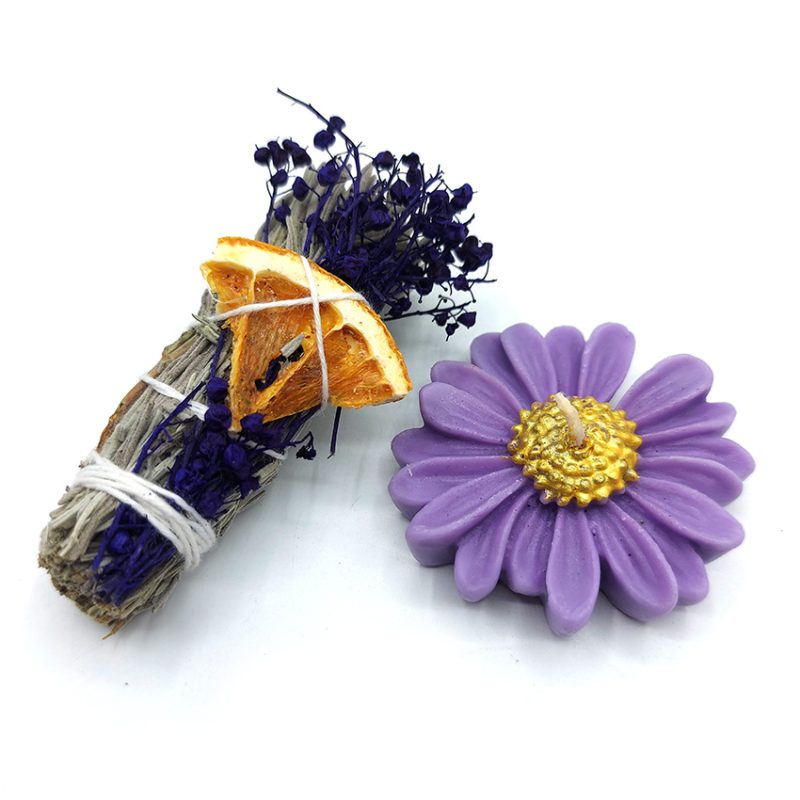 پک اسماج رزماری لوندر و شمع مدل بابونه کد 540008