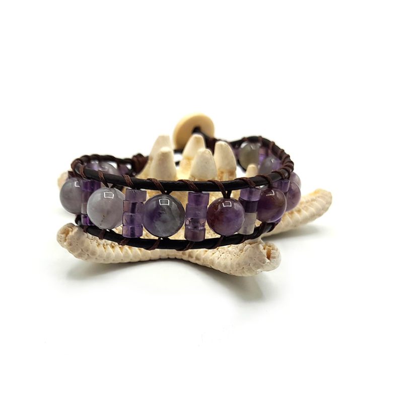 دستبند سنگ آمیتیست کد 310162