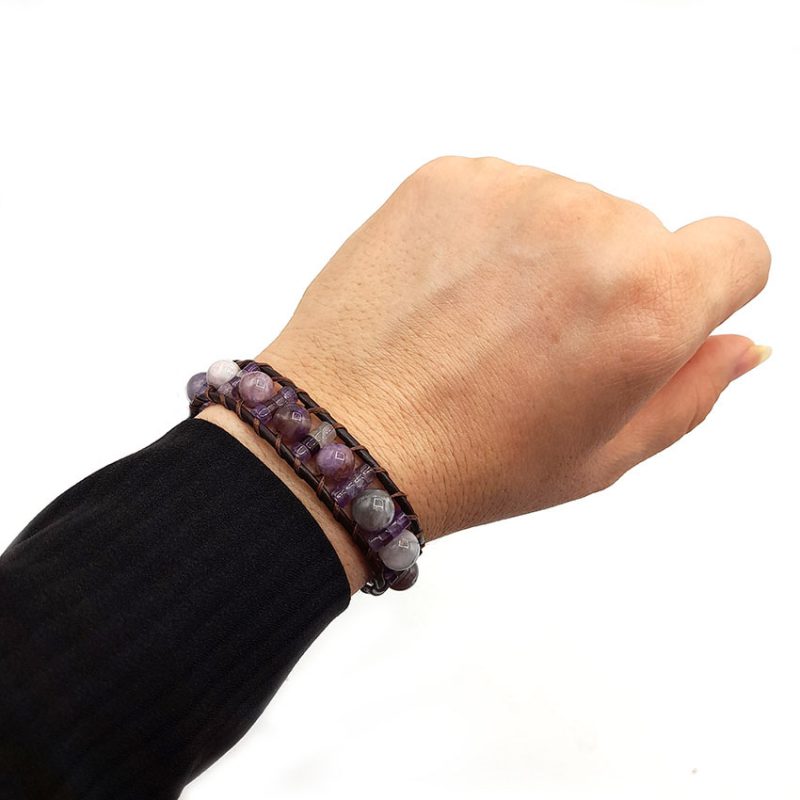 دستبند سنگ آمیتیست کد 310162