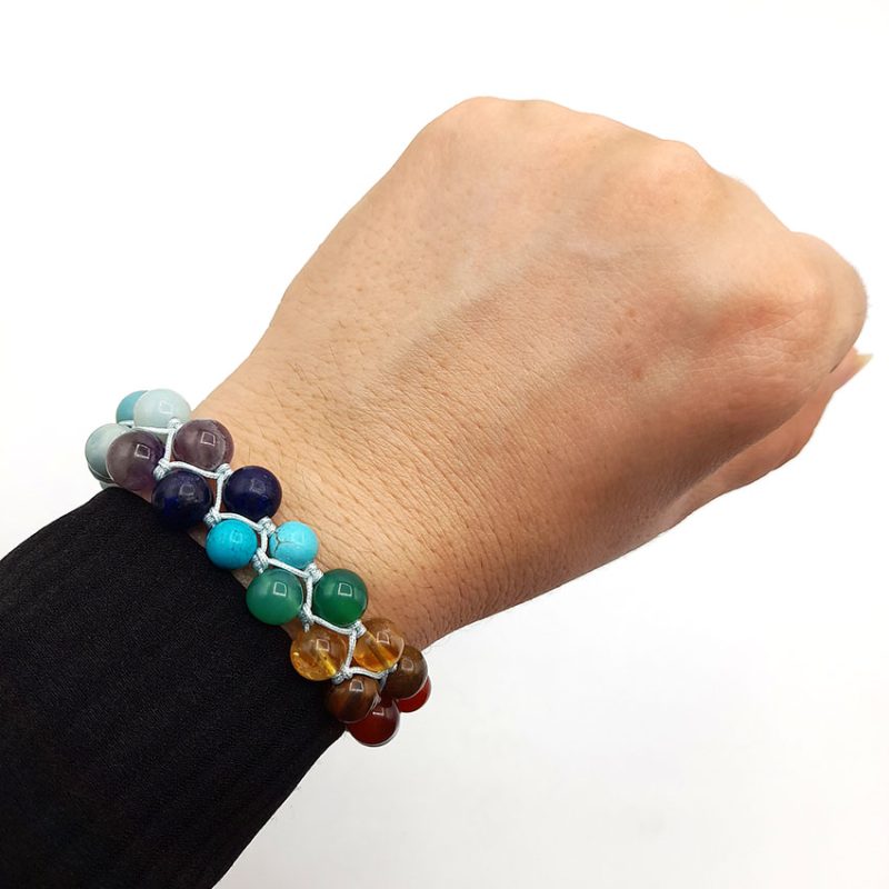 دستبند دو ردیفه اونتورین هفت چاکرا کد 310159