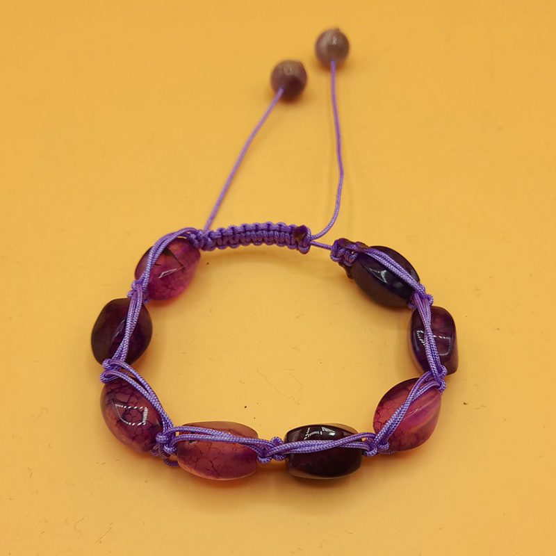 دستبند سنگ عقیق دراگون بنفش کد 310152