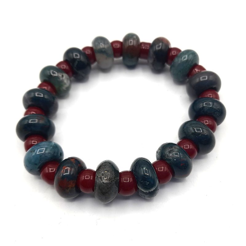 دستبند سنگ عقیق خزه ای کد 310146