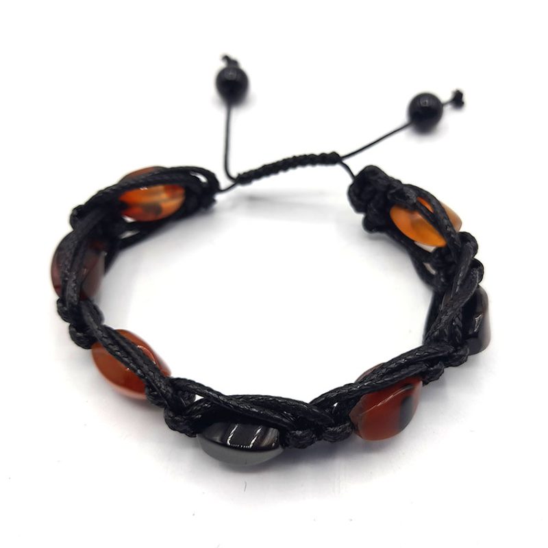 دستبند سنگ عقیق سلیمانی کد 310151