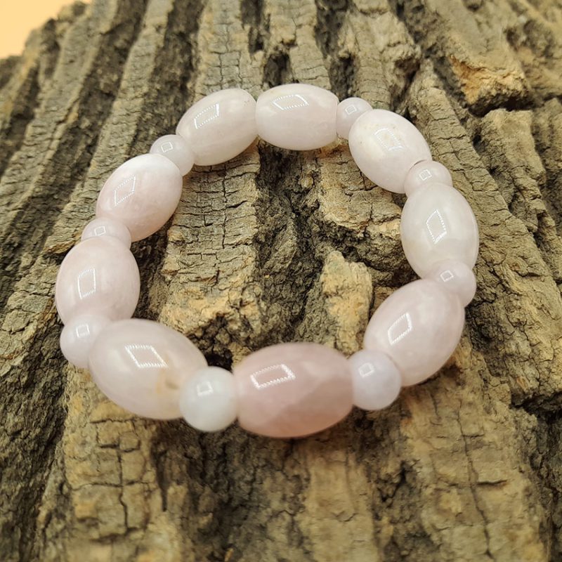 دستبند سنگ کوارتز صورتی کد 310144