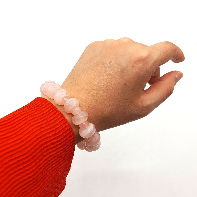 دستبند سنگ کوارتز صورتی کد 310145