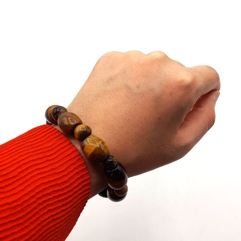 دستبند سنگ چشم ببر کد 310149