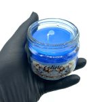 550028 شمع معطر شیشه ای درب فلزی سلین مدل پنبه تازه (فرش کتان)