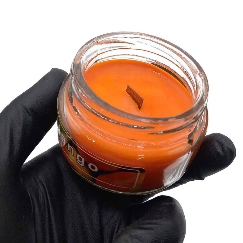 550068 شمع معطر شیشه ای درب فلزی پارمیس مدل انبه ( منگو )