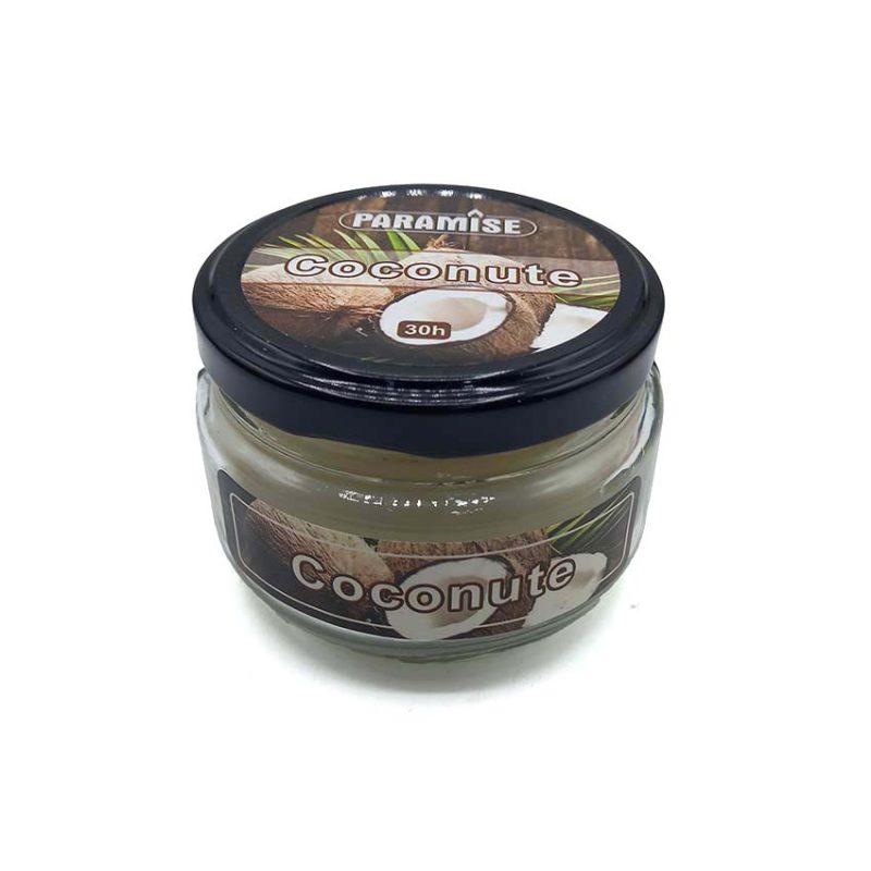 شمع معطر شیشه ای درب فلزی پارمیس مدل نارگیل ( کوکونات )