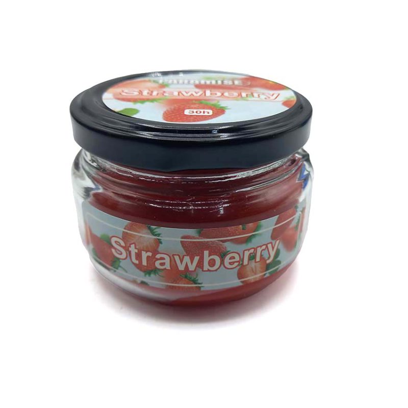 شمع معطر شیشه ای درب فلزی پارمیس مدل توت فرنگی ( استاروبری)