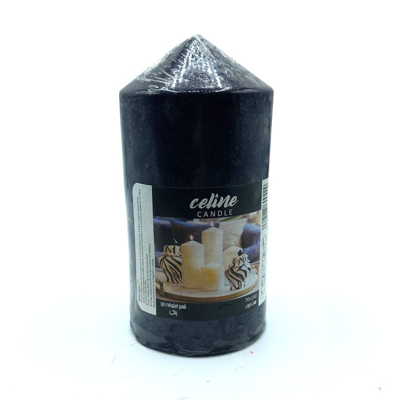 550003 شمع استوانه ای مشکی ارتفاع 14