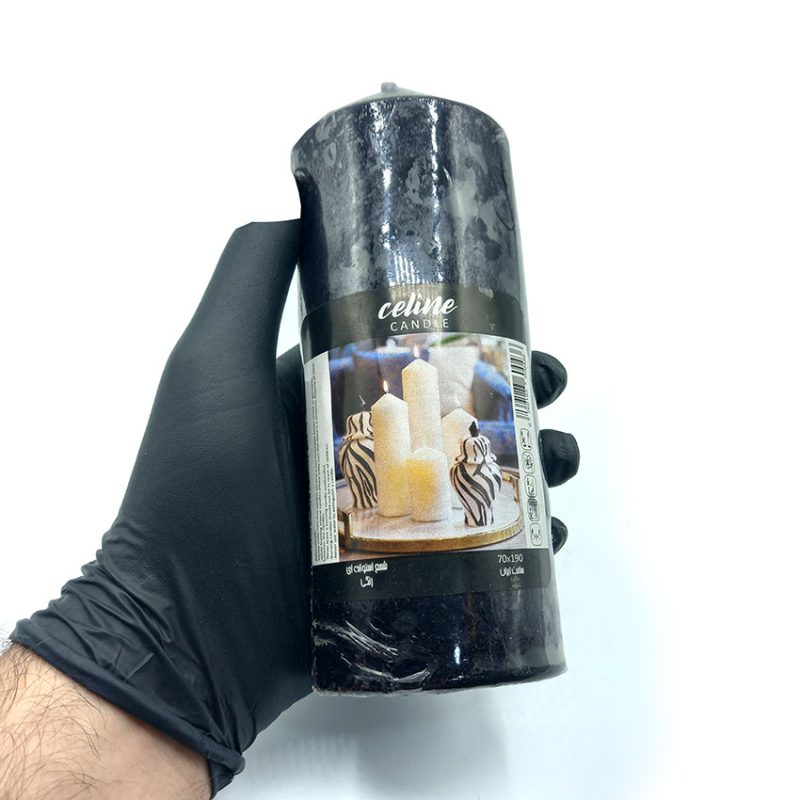 550006 شمع استوانه ای مشکی ارتفاع 18