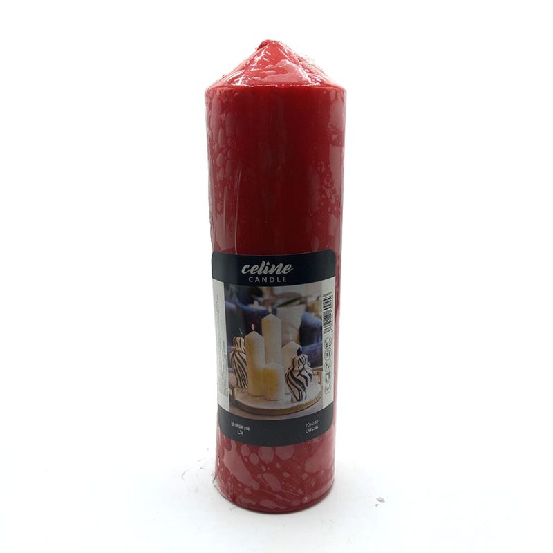 550008 شمع استوانه ای قرمز ارتفاع 24