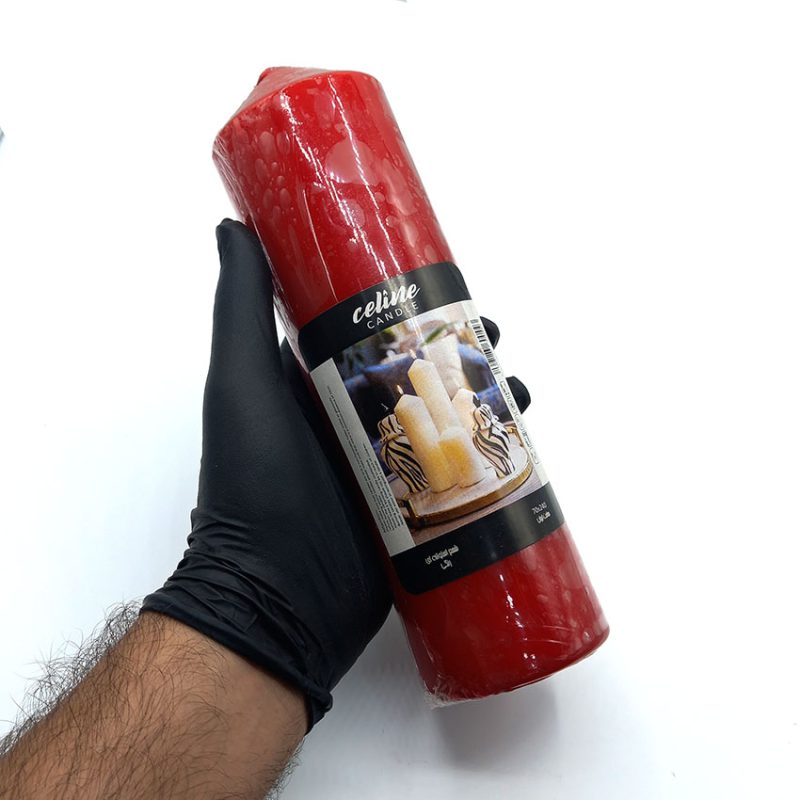 550008 شمع استوانه ای قرمز ارتفاع 24