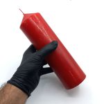 550008 شمع استوانه ای قرمز ارتفاع 24