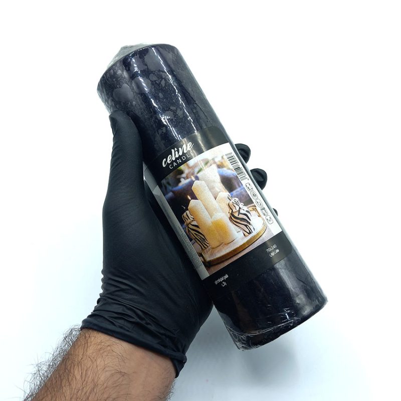 550009 شمع استوانه ای مشکی ارتفاع 24