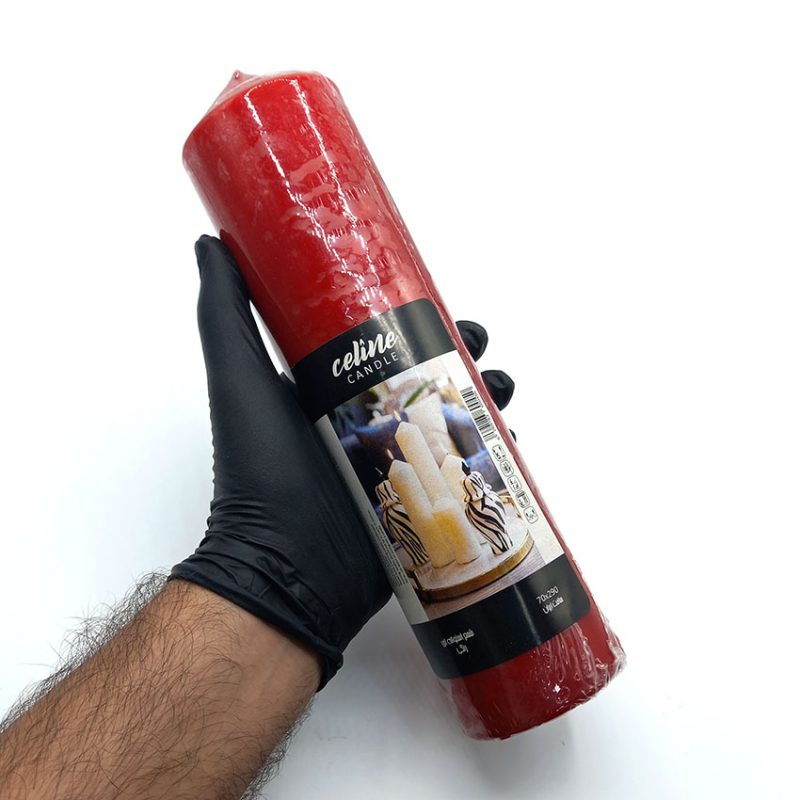 شمع استوانه ای قرمز ارتفاع 28 کد 550011