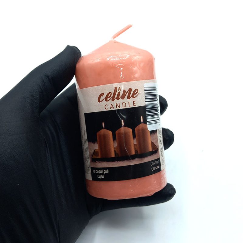 550013 شمع استوانه ای گلبهی ارتفاع 11cm