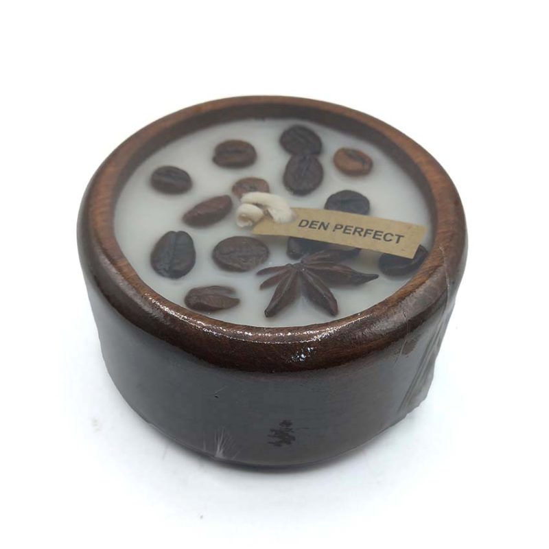 شمع طرح کاسه چوبی مدل دانه قهوه550081