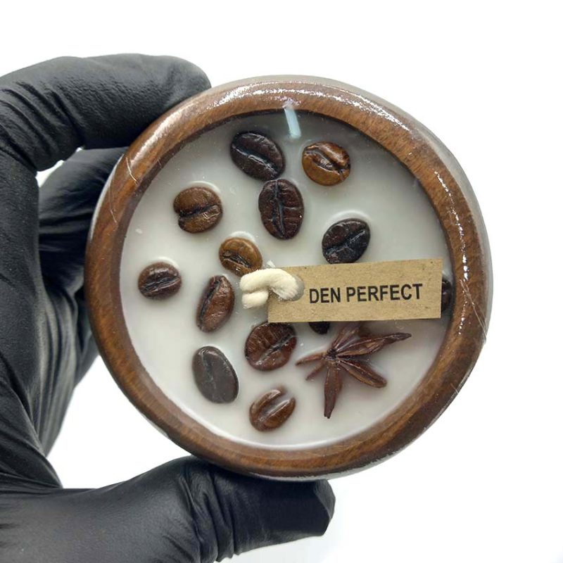 شمع طرح کاسه چوبی مدل دانه قهوه550081