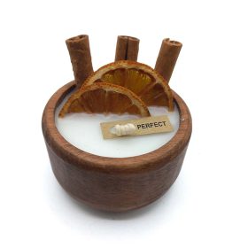 شمع طرح کاسه چوبی مدل دارچین پرتقال بزرگ550082