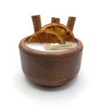 شمع طرح کاسه چوبی مدل دارچین پرتقال بزرگ550082