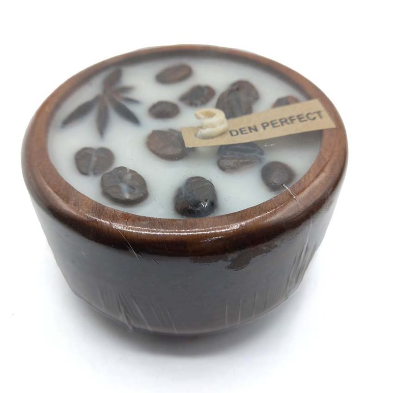 شمع طرح کاسه چوبی مدل دانه قهوه بزرگ550083