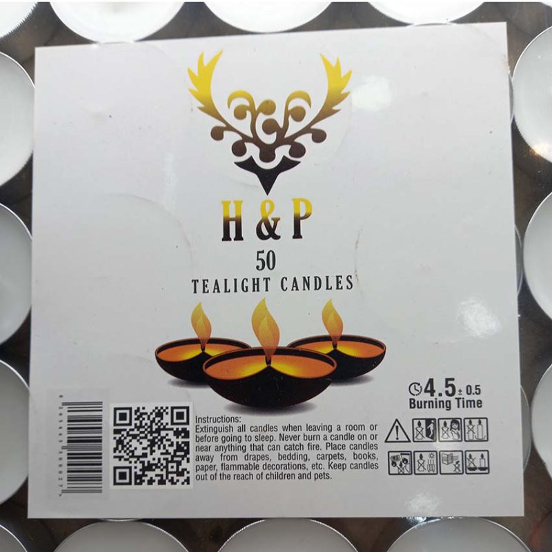 550106 شمع مدل وارمری سفید 50 عددی