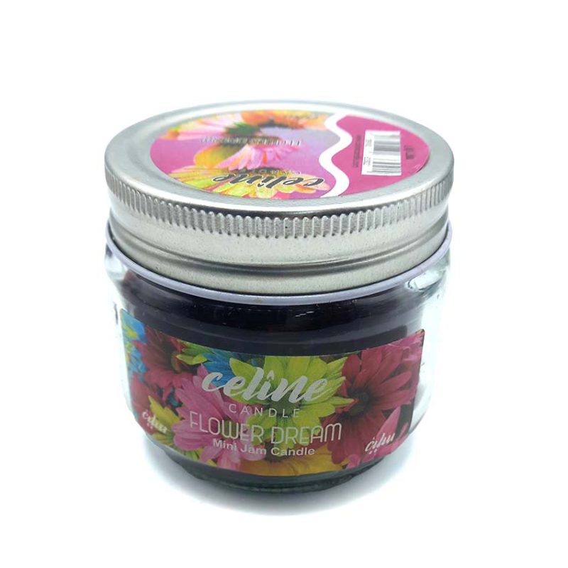 550037 شمع معطر شیشه ای درب فلزی سلین مدل گل