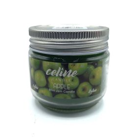 550038 شمع معطر شیشه ای درب فلزی سلین مدل سیب ( اپل )