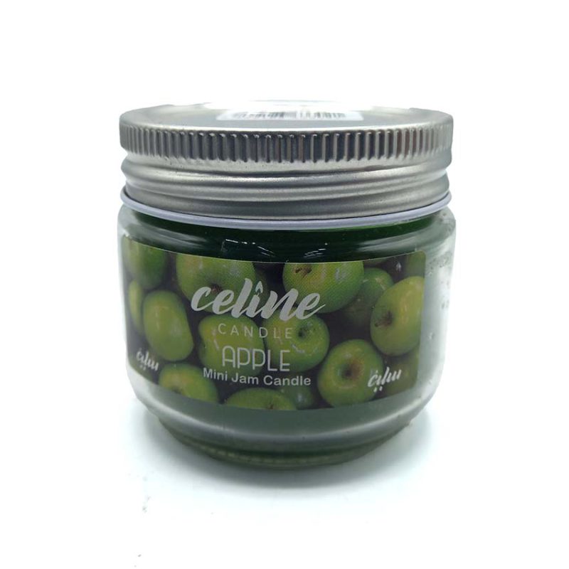 550038 شمع معطر شیشه ای درب فلزی سلین مدل سیب ( اپل )