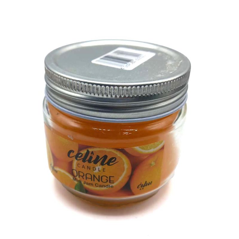 550029 شمع معطر شیشه ای درب فلزی سلین مدل پرتغال (اورنج)